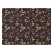 Nappe Élégant modèle floral Rose rouge et or (Devant (Horizontal))