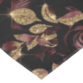 Nappe Élégant modèle floral Rose rouge et or (Angle)