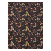 Nappe Élégant modèle floral Rose rouge et or (Devant)