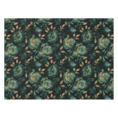 Nappe Élégant modèle floral Rose vert et or (Devant (Horizontal))