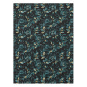 Nappe Élégant modèle floral Turquoise et Rose or (Devant)