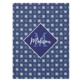 Nappe Élégant Monogramme Initiale Gris Bleu (Devant)