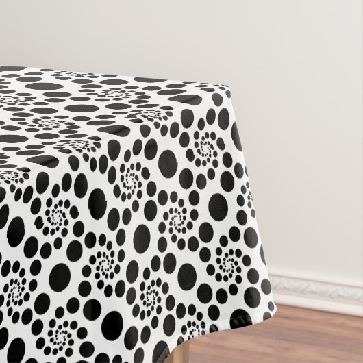 Nappe Élégant Motif à bille noir et blanc rétro (In Situ)