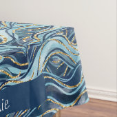 Nappe Élégant Motif à vague bleue avec accents or (In Situ)