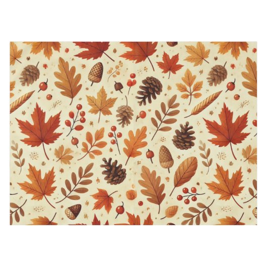 Nappe Élégant Motif Automne (Devant (Horizontal))