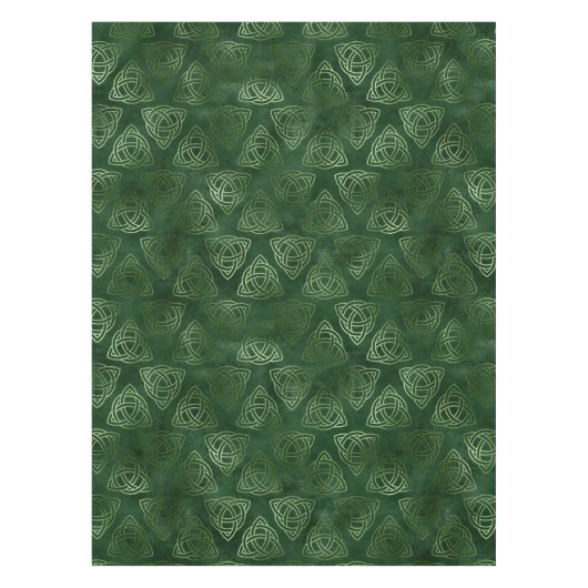 Nappe Élégant Motif celtique irlandais vert et or (Devant)