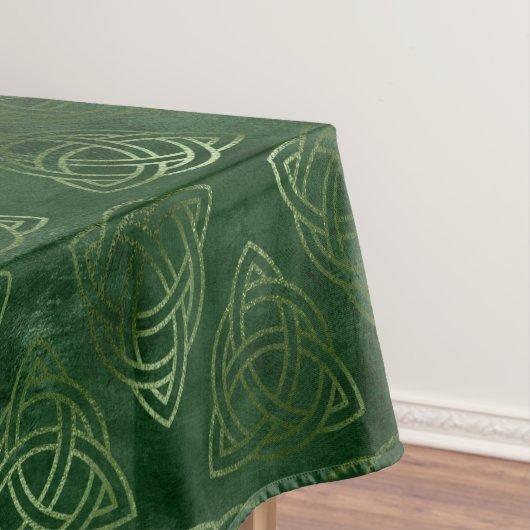 Nappe Élégant Motif celtique irlandais vert et or (In Situ)