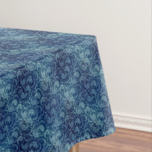 Nappe Elégant motif de Damas Vintage bleu