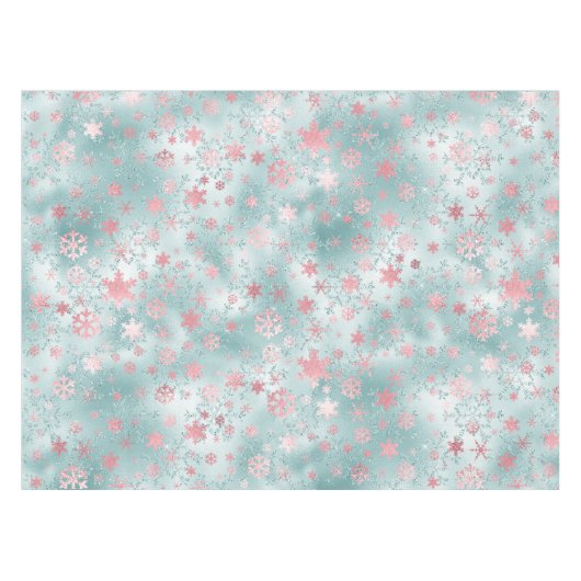 Nappe Élégant Motif de faucon de Noël bleu rose (Devant (Horizontal))