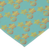 Nappe Élégant Motif de Noël doré brillant sur Turquoise (Angle)