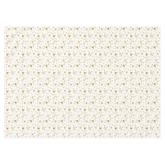 Nappe Élégant Motif de Noël doré sur blanc (Devant (Horizontal))
