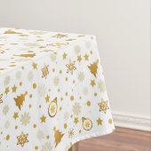 Nappe Élégant Motif de Noël doré sur blanc (In Situ)