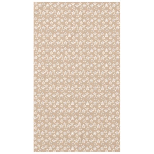 Nappe Élégant Motif de Noël sur Beige (Devant)