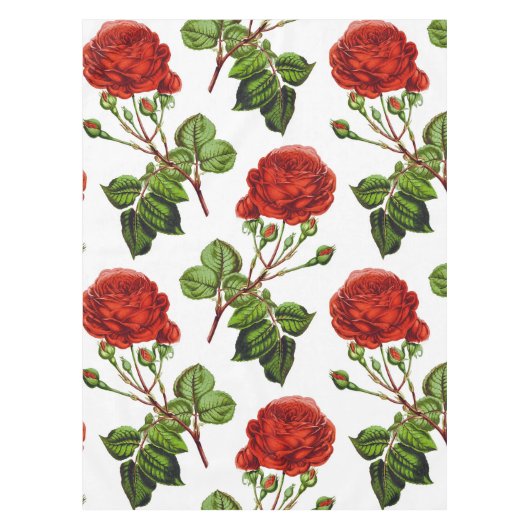Nappe Élégant Motif des fleurs florales des roses rouges (Devant)