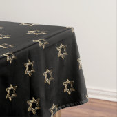 Nappe Élégant Motif étoilé Faux Gold Stars Noir (In Situ)
