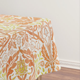 Nappe Élégant motif floral orange