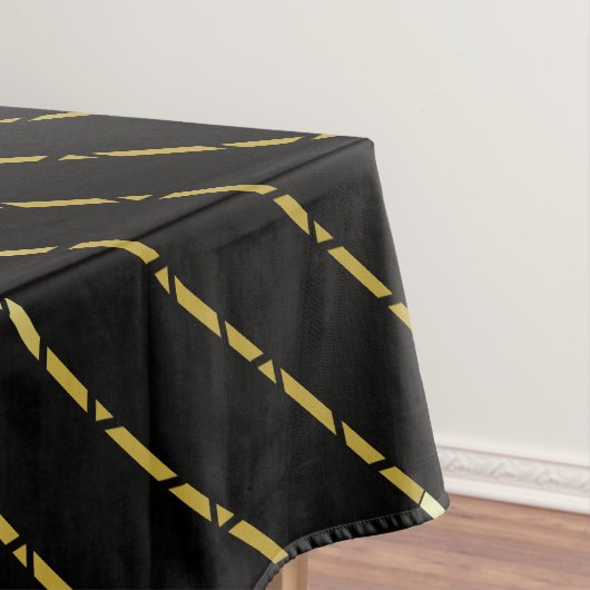 Nappe Elégant Motif géométrique en or sur noir (In Situ)