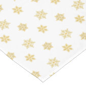 Nappe Élégant Motif Golden Snowflake sur blanc (Angle)