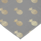 Nappe Élégant Motif gris et d'ananas or (Angle)
