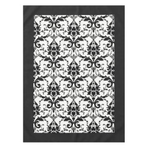 Nappe Élégant motif noir et blanc Damas