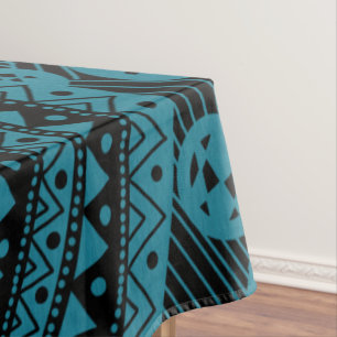 Nappe Élégant Motif tribal Abstrait géométrique bleu