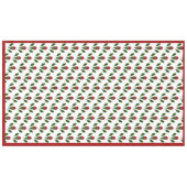Nappe Élégant Motif Vibrant Roses rouges, Green Holly Ar (Devant (Horizontal))