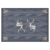 Nappe Élégant Noël aux rennes de neige bleu et gris (Devant (Horizontal))