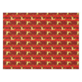 Nappe Élégant Noël des rennes rouges et or (Devant (Horizontal))