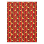 Nappe Élégant Noël des rennes rouges et or (Devant)