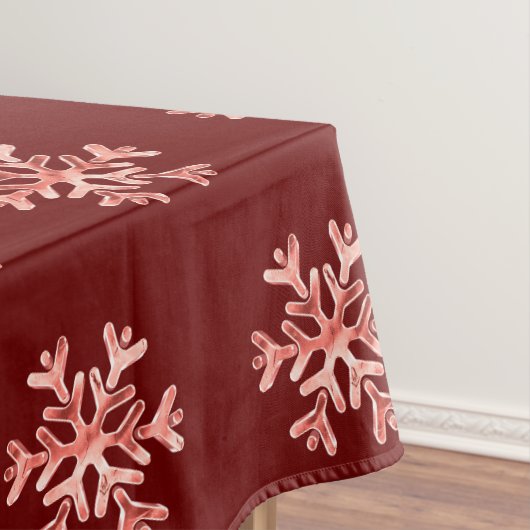 Nappe Élégant Noël Snowflakes Motif Rouge (In Situ)