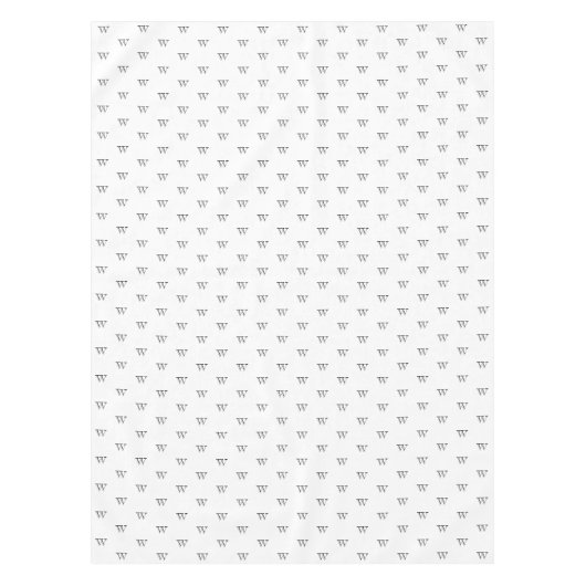 Nappe Élégant noir blanc personnalisé monogramme initial (Devant)
