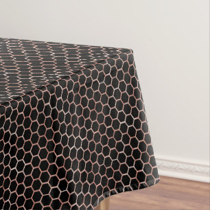 Nappe Elégant Noir & Or Bee Honeycomb Motif