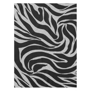 Nappe Elégant Parties scintillant noire Silver Zebra Pos