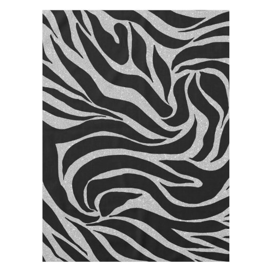 Nappe Elégant Parties scintillant noire Silver Zebra Pos (Devant)