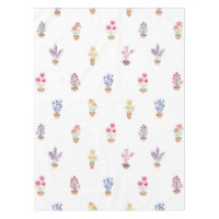 Elégant Pays Fleurs Potées Motif Aquarelle