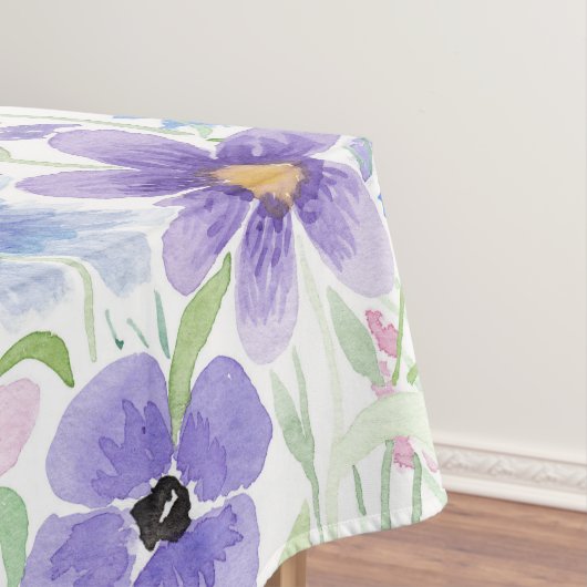 Nappe Elégant Pays Rose violet bleu Aquarelle (In Situ)