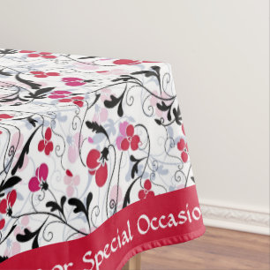 Nappe Élégant Retro Rouge Noir Vignes Art Déco Onglet