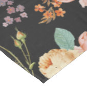 Nappe Élégant rose chic roses Floral sur noir (Angle)