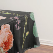 Nappe Élégant rose chic roses Floral sur noir (In Situ)