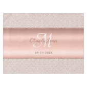 Nappe Élégant Rose Damask or Monogram Mariage (Devant (Horizontal))