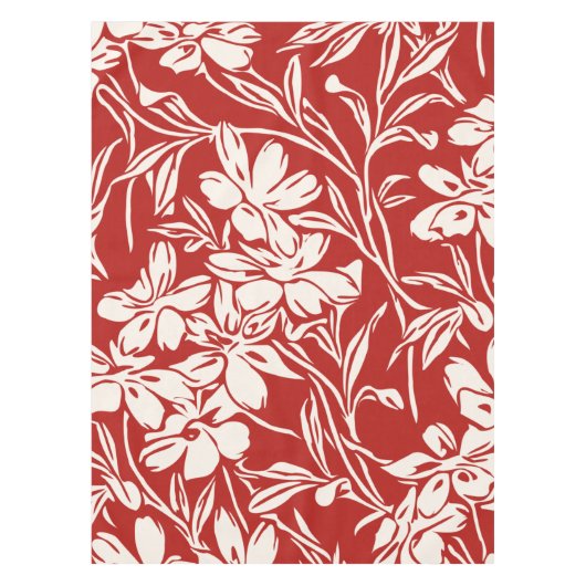 Nappe Élégant rouge Abstrait Floral Illustration Motif (Devant)