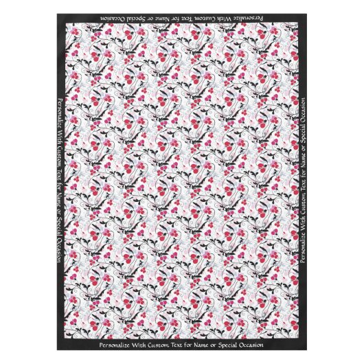 Nappe Élégant Rouge Rouge Noir Vignes Art Déco (Devant)