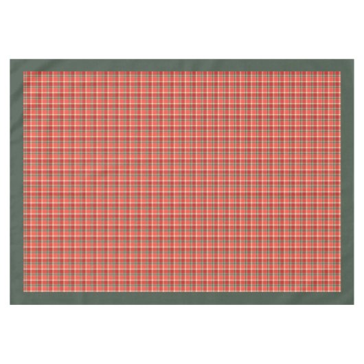 Nappe Élégant Rouge Vert Tartan Paramètres de table sais (Devant (Horizontal))