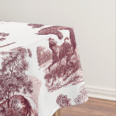 Nappe Elégant Rustique Rose Red Horses Country Toile (In Situ)