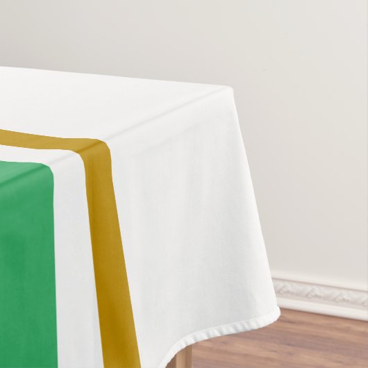 Nappe Elégant Sea Green Brown Racing Stripes Sur Blanc (In Situ)