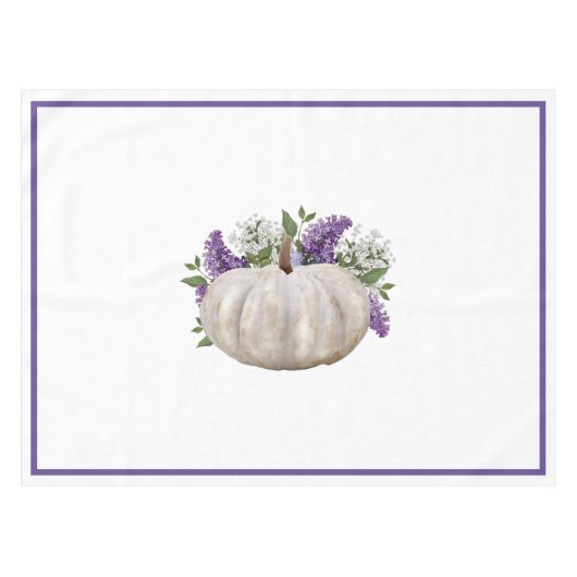 Nappe Élégant tissu de table Citrouille blanc (Devant (Horizontal))