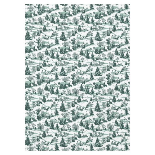 Nappe Élégant Toile verte Pays Noël (Devant)