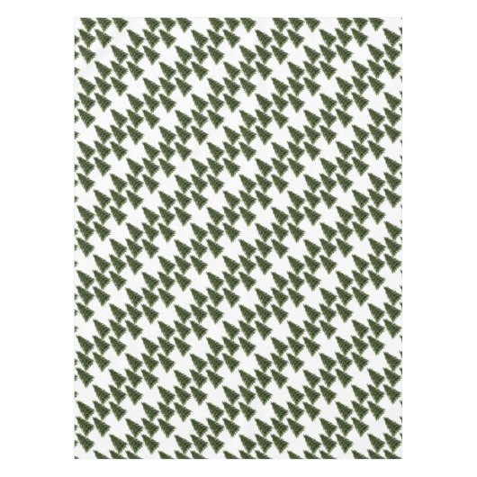 Nappe Élégant vert arbre de Noël Motif Festif blanc (Devant)