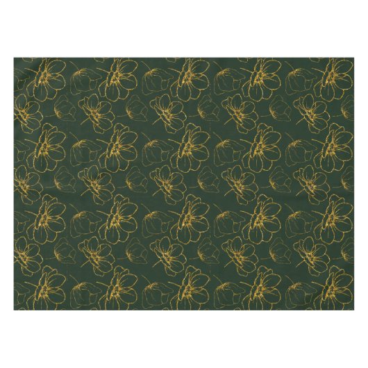 Nappe Élégant vert émeraude avec linge de table fleuri o (Devant (Horizontal))