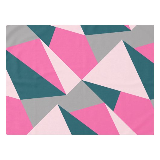 Nappe Elégant vert émeraude rose chaud pastel géométriqu (Devant (Horizontal))